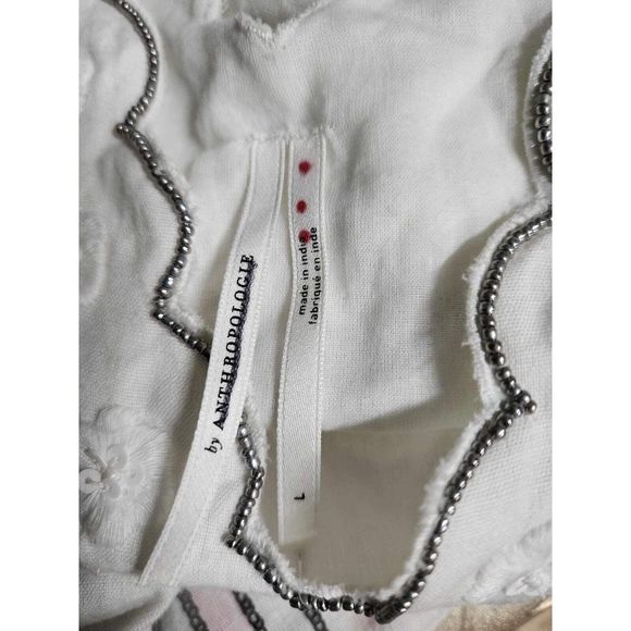 Anthropologie Amalia Lace Beaded Embroidered Blouse Size L. A44 - Picture 6 of 10
